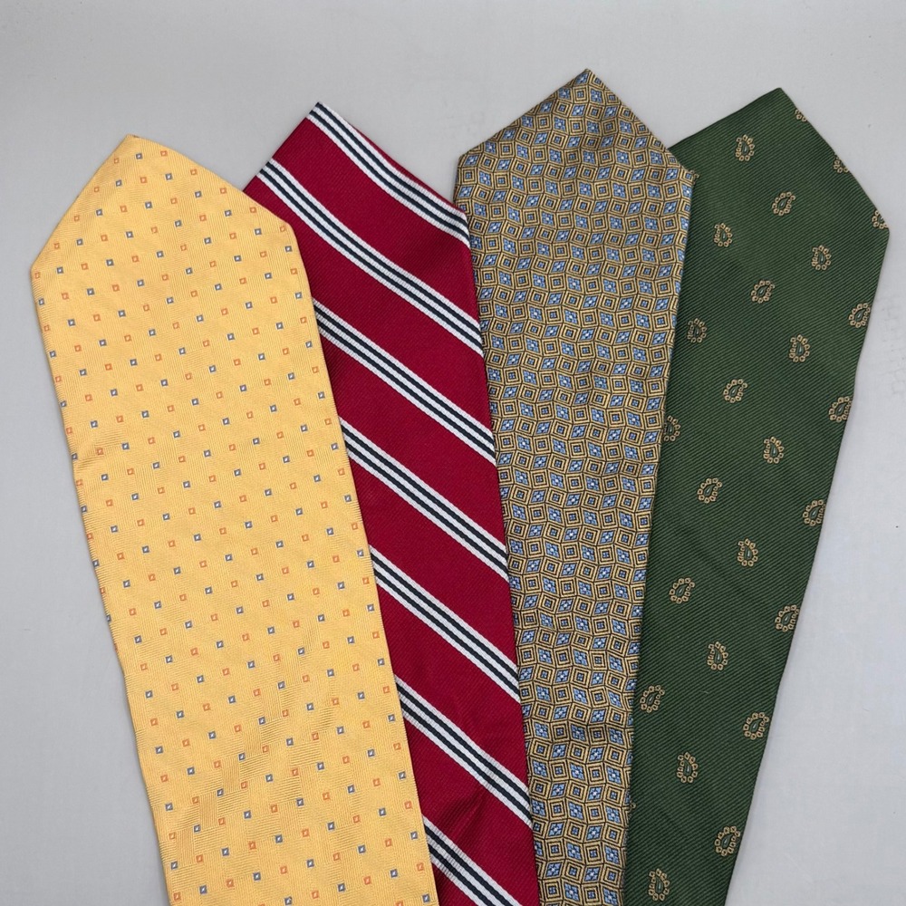 Brooks Brothers 346 Silk Necktie Lot Men Striped Paisley Geometric Multicolor